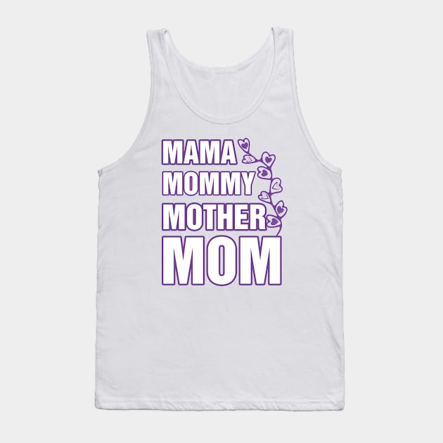 Floral Mom Mammy Mama Gift for Mother Mask Mother Day Love T-Shirt Tank Top by EM DESIGN